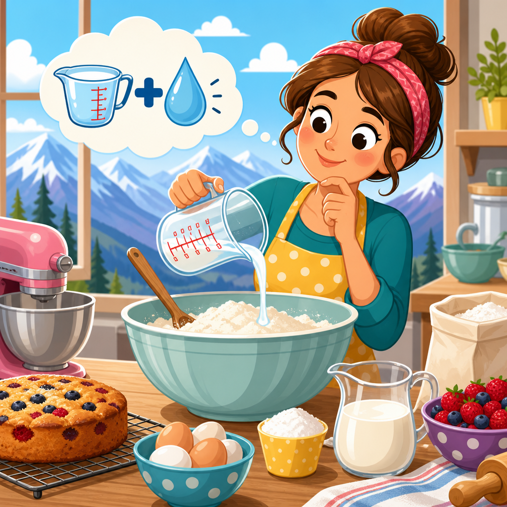 How much extra liquid to add when baking at altitude