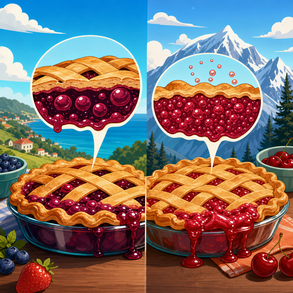 Why pie fillings bubble differently at altitude