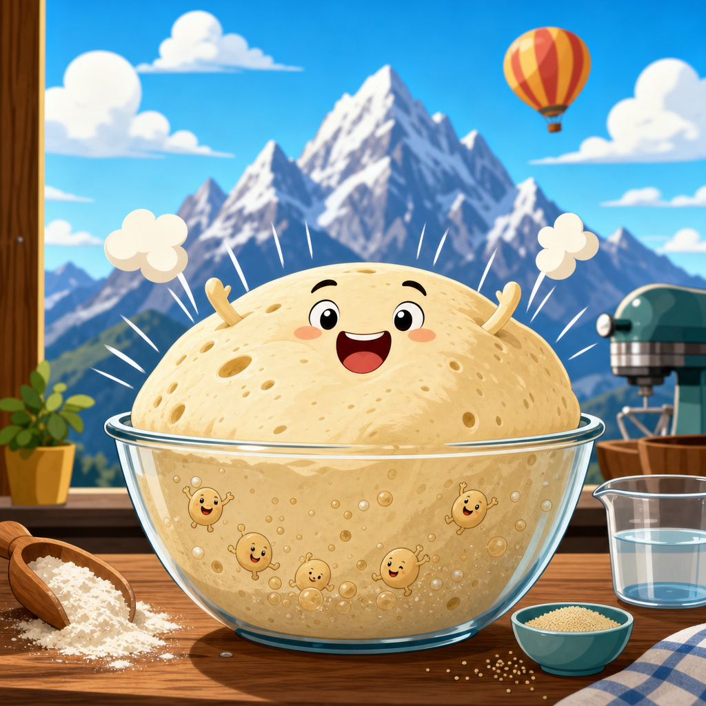 Why yeast dough rises too fast at altitude