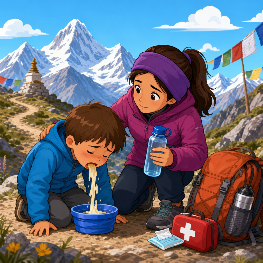 What to do if your child vomits after arriving at altitude