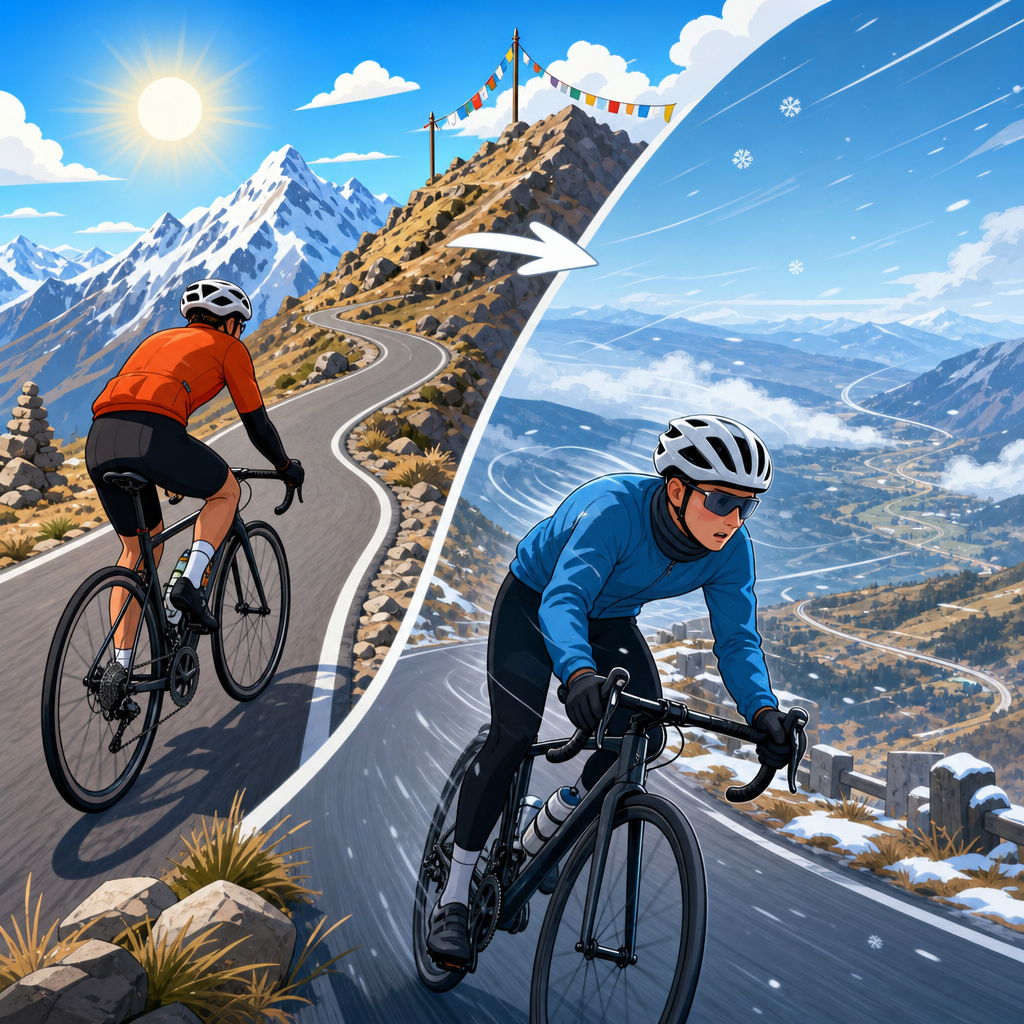 Do descents feel colder and drier at altitude on the bike?