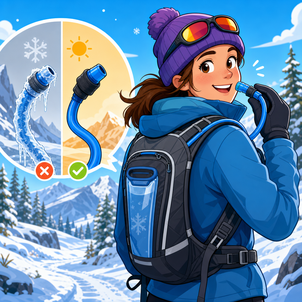 Hydration packs that resist frozen hoses in winter