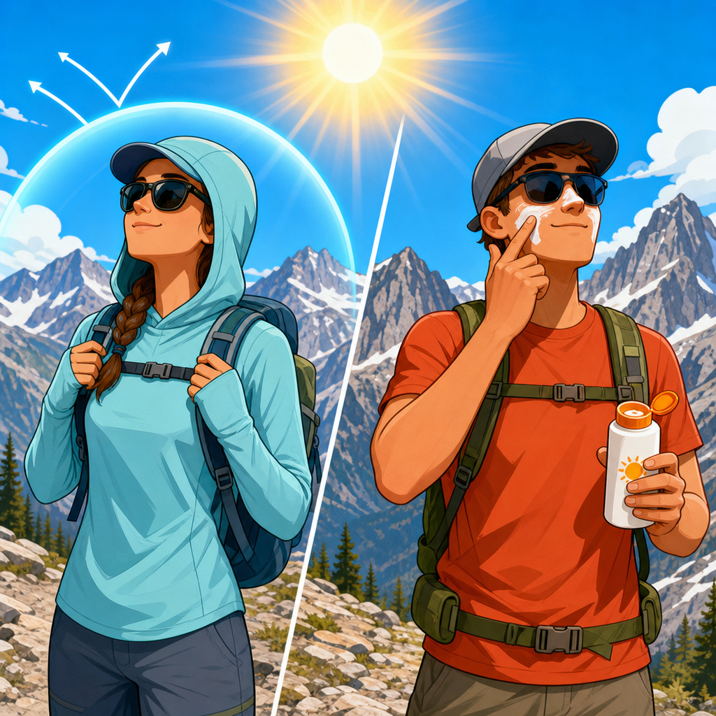 UPF hoodies vs sunscreen: what works best above tree line