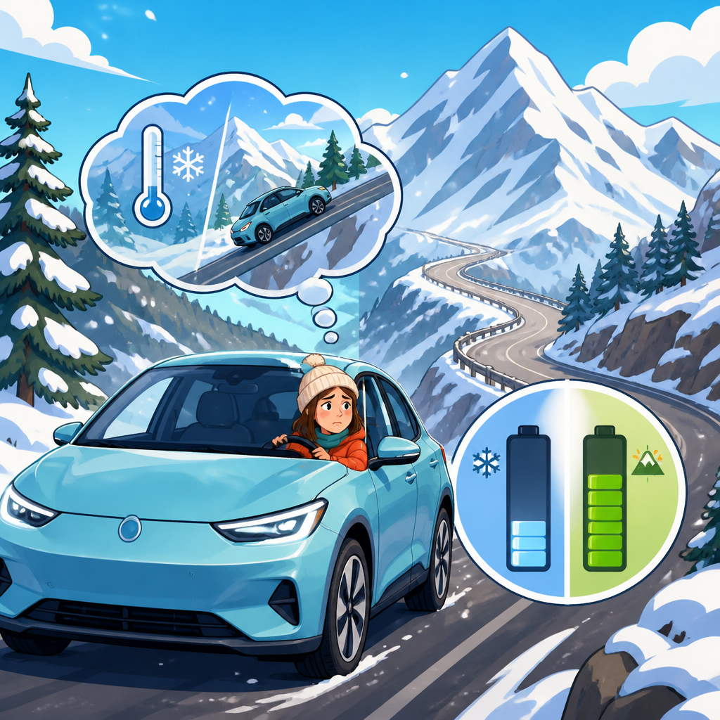 Do EVs lose range faster in cold mountain conditions?