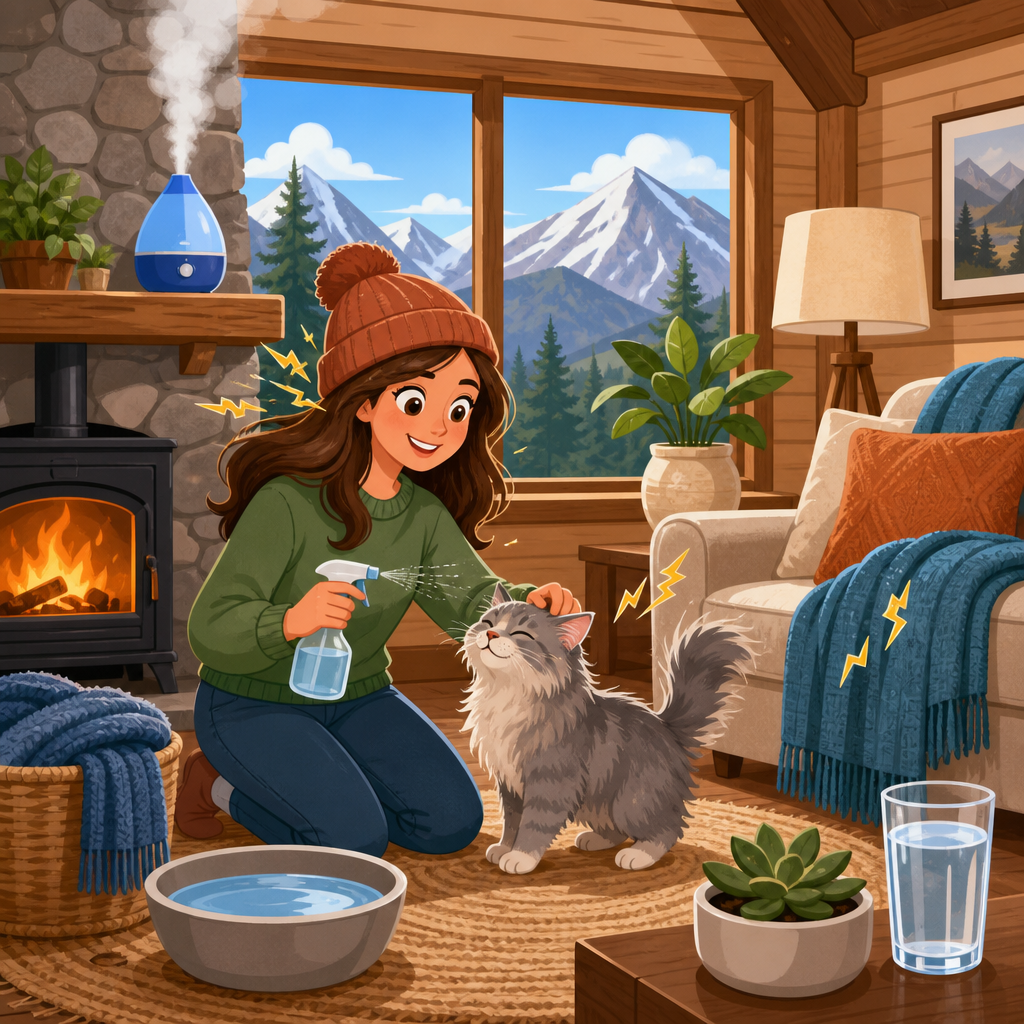 How to reduce static electricity in a dry mountain house